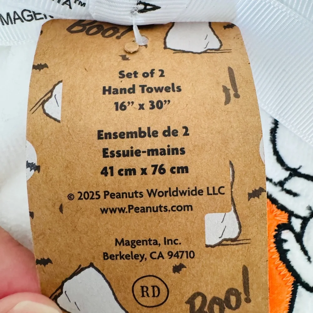 Rae Dunn Peanuts Snoopy Hey Pumpkin Towel Set - NWT